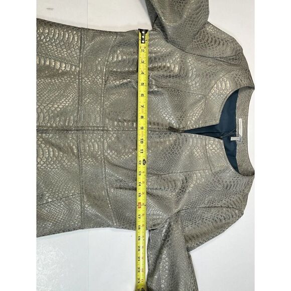 Classiques Entier Snake Print 100% Leather Blazer Jacket Taupe Gold - Picture 12 of 14